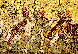 Mosaic of the Magi, from church in Ravenna, Italy