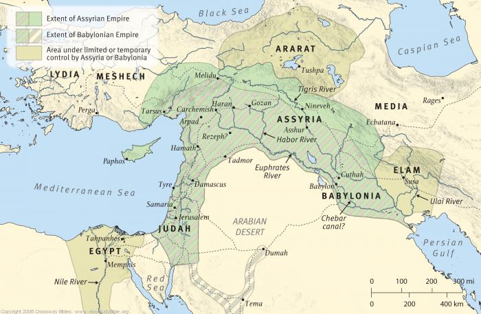 Map 7: The Assyrian and Babylonian Empires