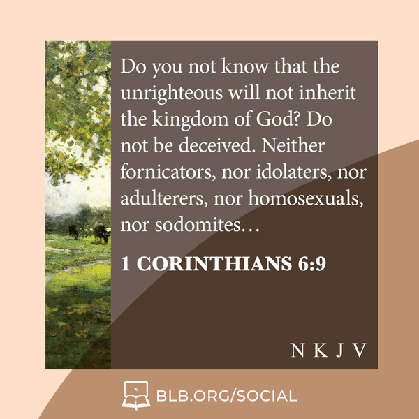 1 Corinthians 6:9 (NKJV) - Scripture