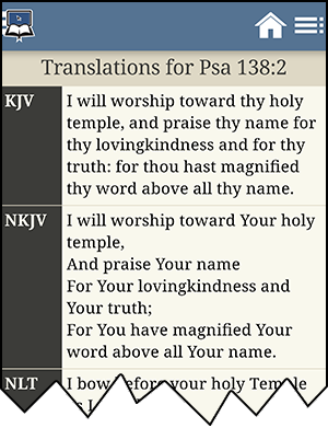 Verse chosen for comparing translations