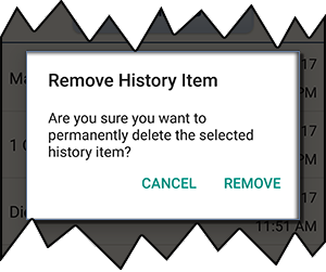 Delete single history item