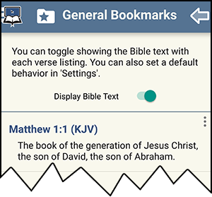 Toggle on display bible text