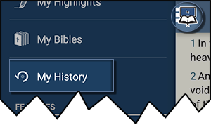 My History in the Navigation Menu