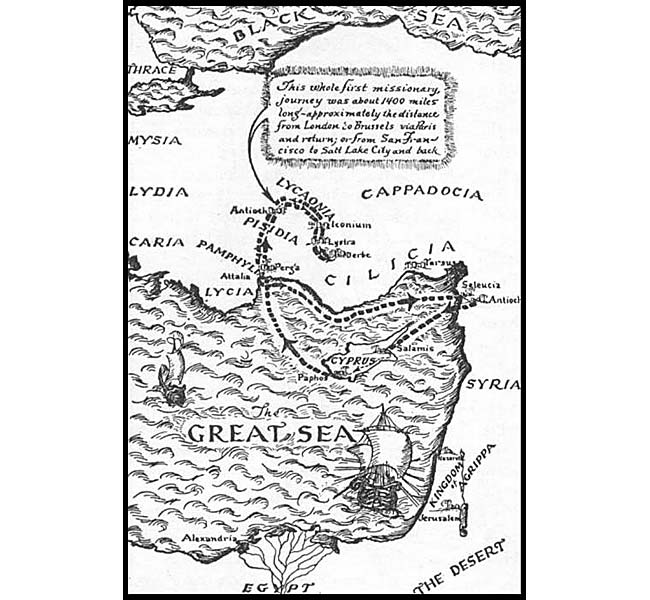 Paul's First Missionary Journey - The Graphic Bible Image