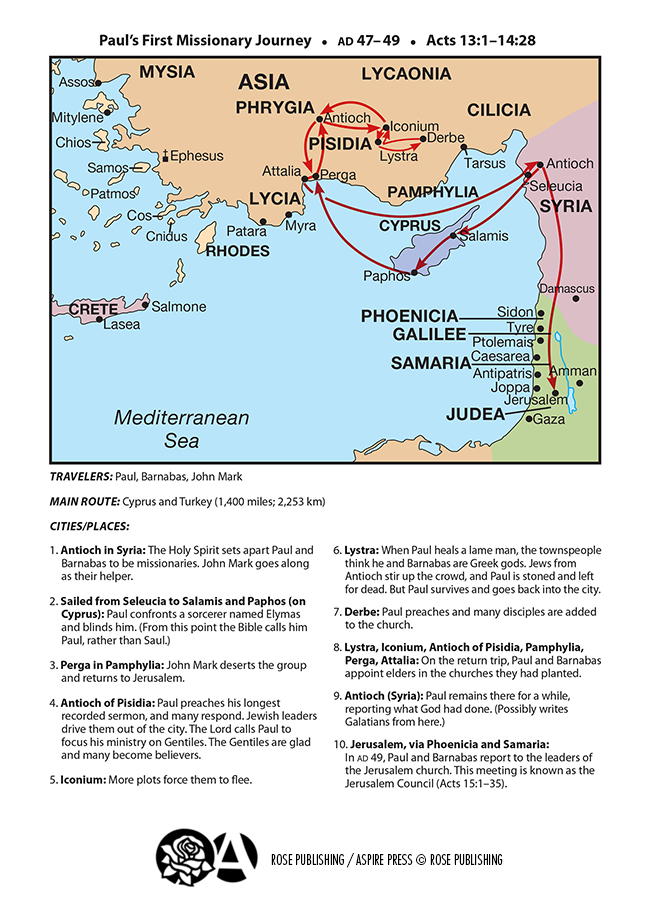 Paul's First Missionary Journey Rose Publishing Image