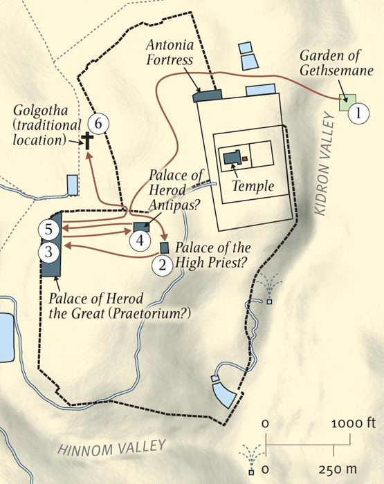 Jesus' Arrest, Trial, and Crucifixion