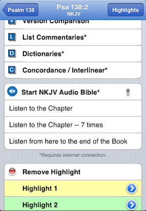 Audio Bible Options