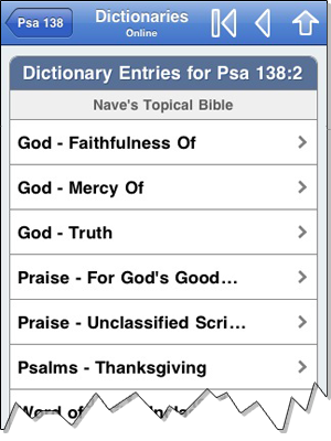 Verses linked to dictionary entries