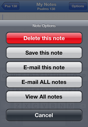 Notes Options