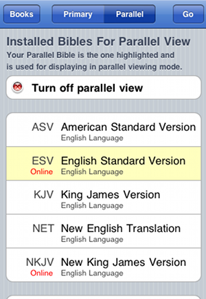 Choose Translation to read from