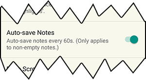 Auto Save Notes Option