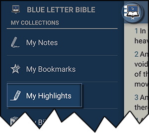 My Highlights in the Navigation Menu
