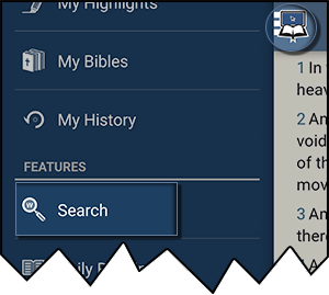 Search in the Navigation Menu