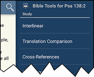 Verse tap menu