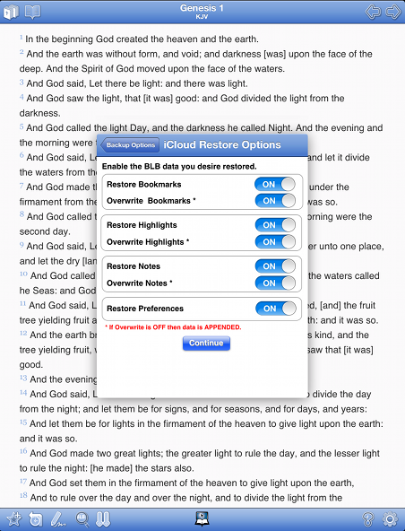 Restore from iCloud
