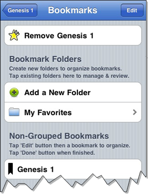 Navigating to a bookmarked passage