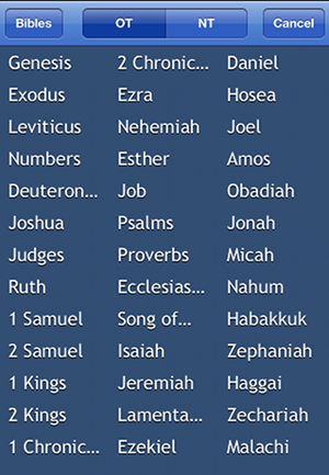Return to the Bible at the book chapter