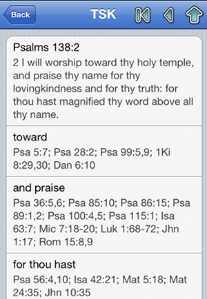 TSK links correlating passages