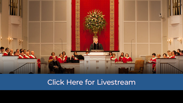 Pastor preaching at First Presbyterian Church Jackson Livestream