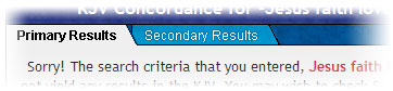 image of Secondary Results tab
