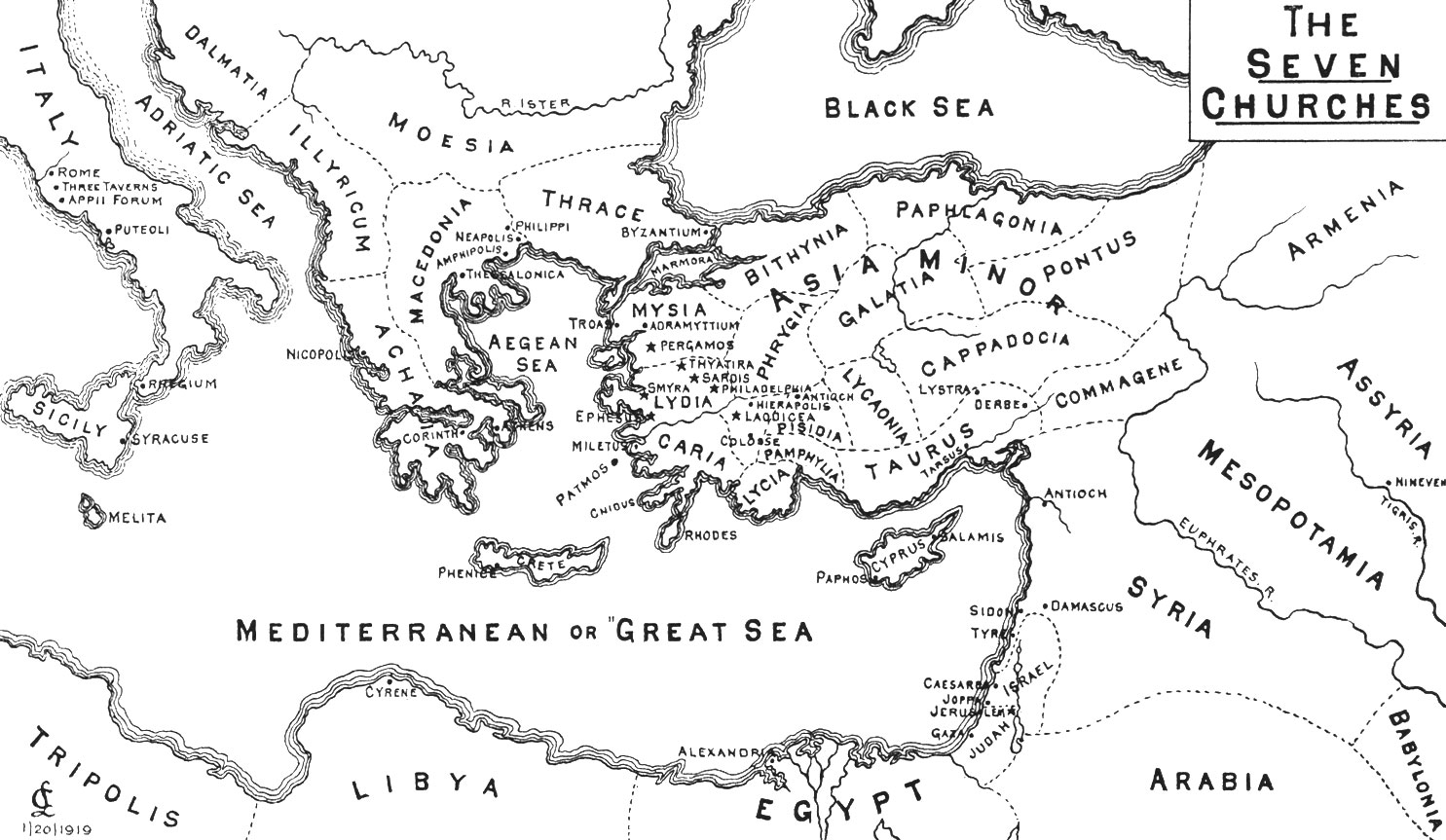 Chart Of The 7 Churches In Revelation